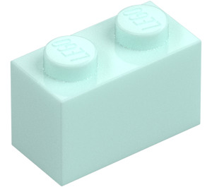 LEGO Light Aqua Brick 1 x 2 with Bottom Tube (3004 / 93792)