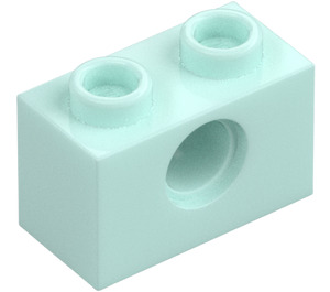 LEGO Aqua Clair Brique 1 x 2 avec Trou (3700)