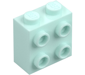 LEGO Ljus Aqua Kloss 1 x 2 x 1.6 med Knoppar på Ett Sida (1939 / 22885)