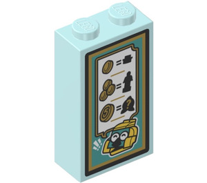 LEGO Aqua clair Brique 1 x 2 x 3 avec Arcade Prizes Autocollant (22886)