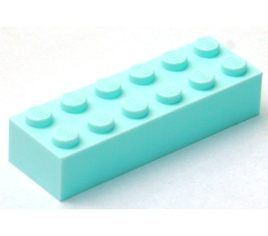 LEGO Lyse-Aqua Klods 2 x 6 (2456 / 44237)