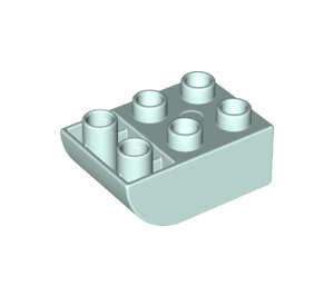 LEGO Light Aqua Duplo Brick 2 x 3 with Inverted Slope Curve (98252)