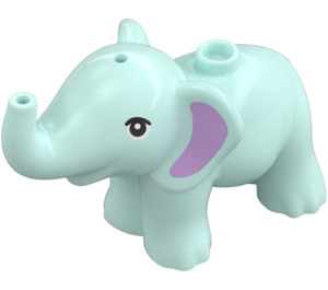 LEGO Light Aqua Elephant with Lavender Ears (101828)