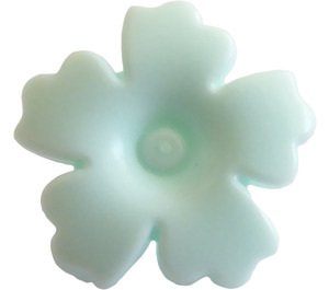 LEGO Light Aqua Flower with Serrated Petals with Small Pin (93080)