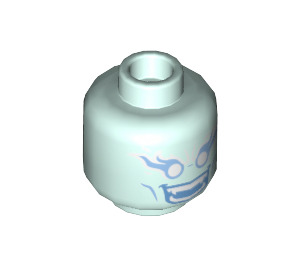 LEGO Light Aqua Fright Knight Minifigure Head (Recessed Solid Stud) (3626 / 62535)
