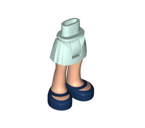 LEGO Licht Aqua Heup met Basic Gebogen Skirt met Dark Blauw Shoes met dik scharnier (35634)