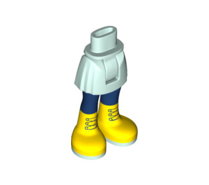 LEGO Světlá aqua Boky s Basic Zakřivený Sukně s Žlutá Boots s tlustým pantem (23896)