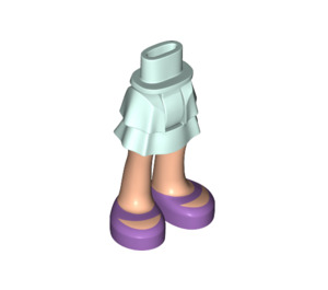 LEGO Light Aqua Hip with Short Double Layered Skirt with Purple Shoes (35624 / 92818)