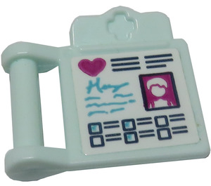 LEGO Aqua clair Medical Clipboard avec Medical Clipboard Autocollant