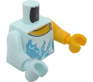 LEGO Light Aqua Minifig Torso Skater with Yellow Left Arm and Hand (973)