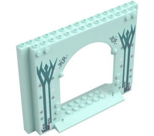 LEGO Light Aqua Panel 4 x 16 x 10 with Gate Hole with Aqua Plants (15626 / 106646)