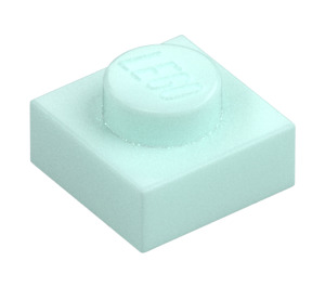 LEGO Lys aqua Plate 1 x 1 (3024 / 30008)