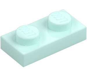 LEGO Lys aqua Plate 1 x 2 (3023 / 28653)