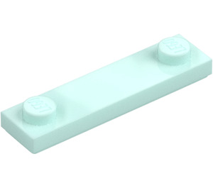 LEGO Ljus Aqua Platta 1 x 4 med Två Knoppar med skåra (41740)