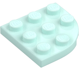 LEGO Lys aqua Plate 3 x 3 Rund Hjørne (30357)