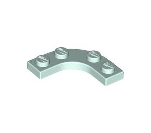 LEGO Light Aqua Plate 3 x 3 Rounded Corner (68568)