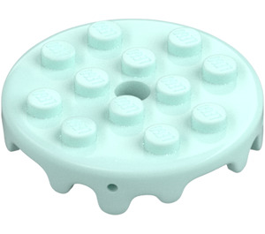 LEGO Lekka Aqua Talerz 4 x 4 Okrągły Cake Frosting (65702)