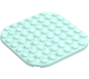 LEGO Light Aqua Plate 8 x 8 Round with Rounded Corners (65140)