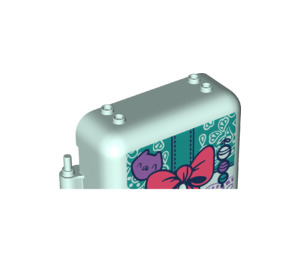 LEGO Light Aqua Play Cube Box 3 x 8 with Hinge with Bow (64462 / 78337)