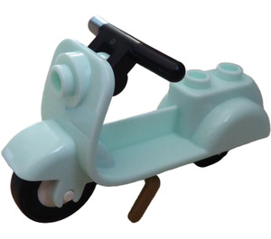 LEGO Light Aqua Scooter with Dark Tan Stand and Black Handlebars