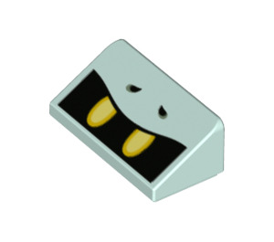 LEGO Helles Aqua Steigung 1 x 2 (31°) mit Gelb Augen Gesicht (79559 / 85984)