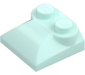 LEGO Ljus Aqua Backe 2 x 2 Böjd med böjd ände (47457)