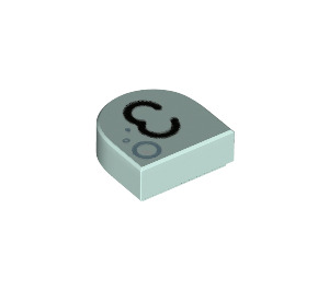 LEGO Aqua clair Tuile 1 x 1 Demi Oval avec 3 (24246 / 73049)