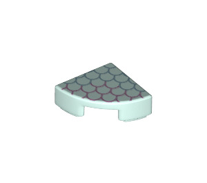 LEGO Licht Aqua Tegel 1 x 1 Kwart Cirkel met Scales (25269 / 67200)