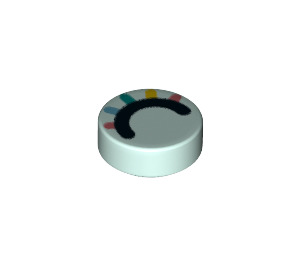 LEGO Light Aqua Tile 1 x 1 Round with Closed eye with colored eyelashes (35380 / 77489)