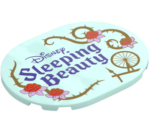 LEGO Light Aqua Tile 6 x 8 with Rounded Ends with "Disney Sleeping Beauty" (65474 / 104299)