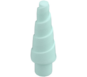 LEGO Light Aqua Unicorn Horn with Spiral (34078 / 89522)