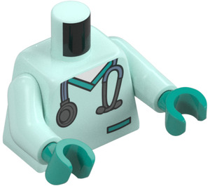 LEGO Light Aqua Veterinary with Stethoscope Minifig Torso (973 / 76382)