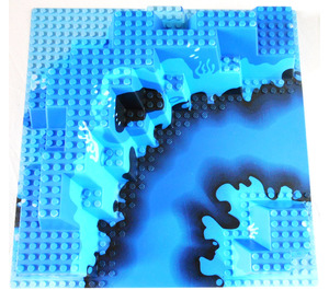 LEGO Lichtblauw Grondplaat 32 x 32 Canyon Plaat met Blauw River Patroon (Underwater Scenery) (6024)