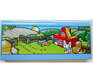 LEGO Lichtblauw Explore Story Builder Farmyard Fun Memory Card met Farm Patroon met groef (43990)