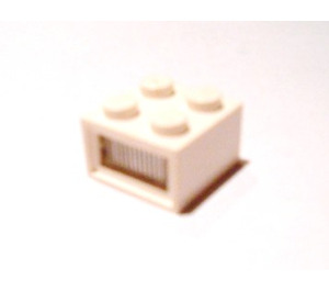 LEGO Light Steen 2 x 2, 12V met 3 plug Gaten (Geribbelde transparante diffusorlens)