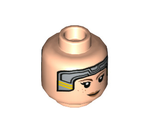 LEGO Helles Fleisch Bo-Katan Kryze mit Helm Minifigur Kopf (Vertiefte feste Noppen) (3626 / 78748)