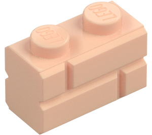 LEGO Світла плоть Цегла 1 x 2 з Embossed Bricks (98283)