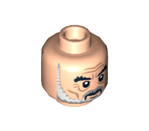 LEGO Light Flesh Count Dooku / Saruman Head (Recessed Solid Stud) (14182)