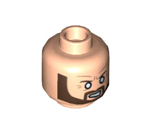 LEGO Light Flesh Dark Ninja Head (Recessed Solid Stud) (3626 / 12999)