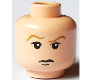 LEGO Lys hud Draco Malfoy Minifigur Hode med Brun Eyebrows (Sikkerhetsknott) (3626)