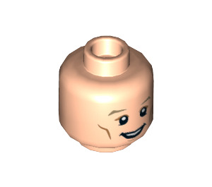 LEGO Light Flesh Dual Sided Minifig Head with Dark Tan Eyebrows, White Pupils and Cheek Lines (Recessed Solid Stud) (3626 / 24700)