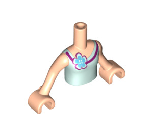 LEGO Lätt Hudfärgad Emma Kropp, med Halter Topp med Blomma (92456)