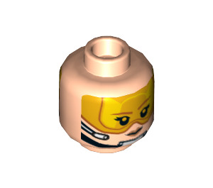 LEGO Light Flesh Female Sandspeeder Pilot Head (Recessed Solid Stud) (3626 / 37130)