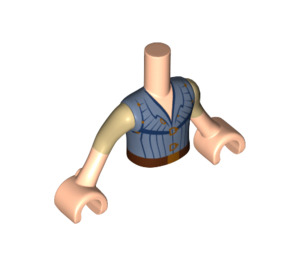 LEGO Carne claro Flynn Rider Torso, con Sand Azul Striped Chaleco y Tostado Sleeves Patrón (11408 / 92456)