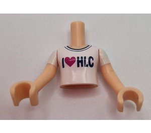 LEGO Licht vleeskleurig Friends Torso met I 'Hart' HLC Wit Shirt (92456)