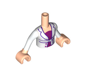 LEGO Lys hud Friends Overkropp, med Hvit Jakke med Knot Mønster (92456)