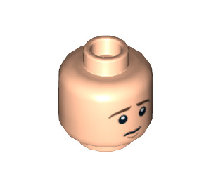 LEGO Leichtes Fleisch Frodo Baggins mit Sand Green Shirt Kopf (Einbau-Vollbolzen) (3626 / 10360)