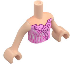 LEGO Lys hudfarvet Glinda - Bright Lyserød Kjole Friends Torso (92456)