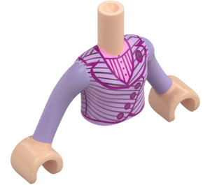 LEGO Lys hudfarvet Glinda - Lavendel Kjole Friends Torso (92456)