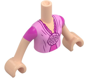 LEGO Lys hudfarvet Glinda -  Lyserød Kjole Friends Torso (92456)